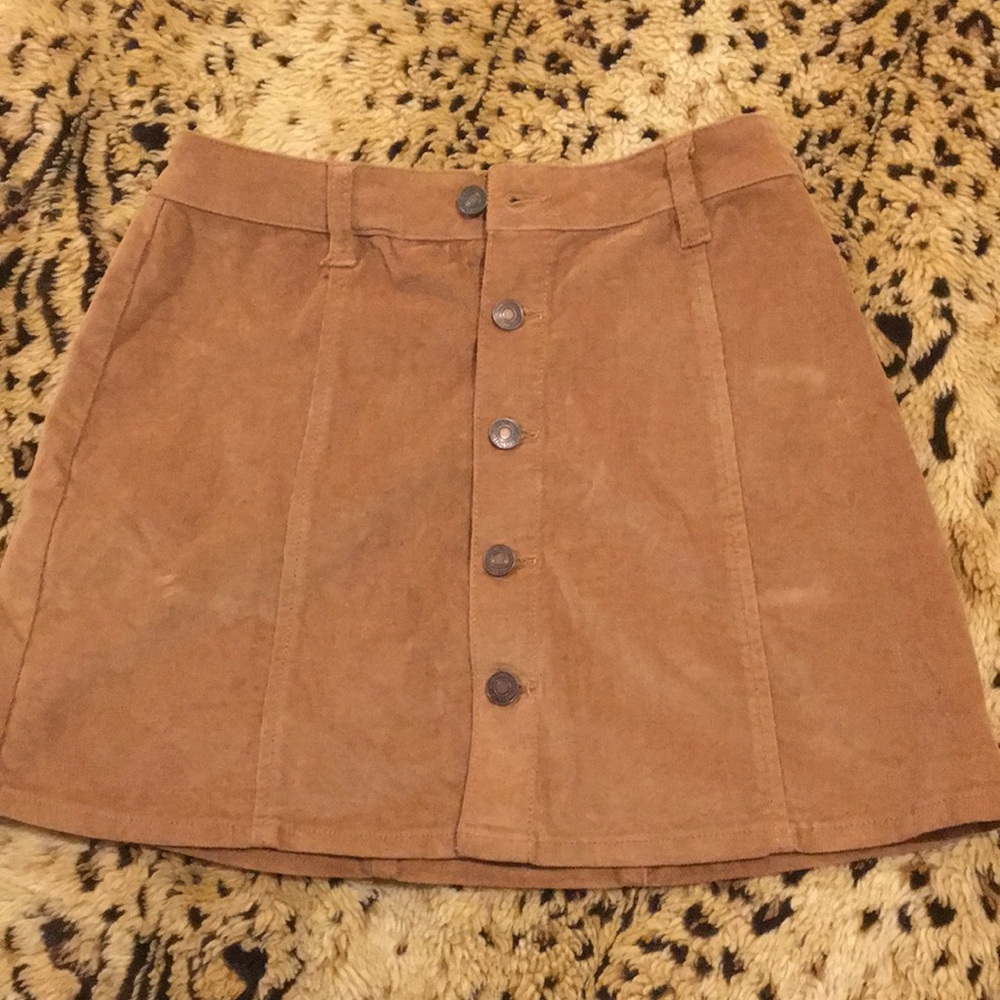 Brown denim mini skirt
